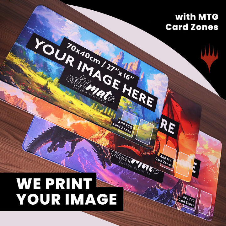 'Print your image' Premium Custom Playmat With MTG Card Zones