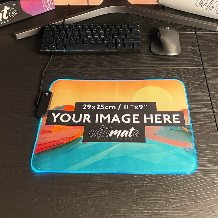 Classic Size Custom RGB LED Mouse Pad | 29x25cm / 11" x 9" | Designed, Customized By You