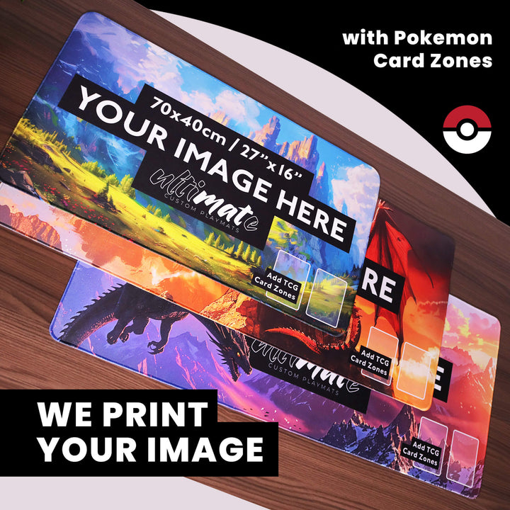 'Print your image' Premium Custom Playmat With Pokemon Card Zones