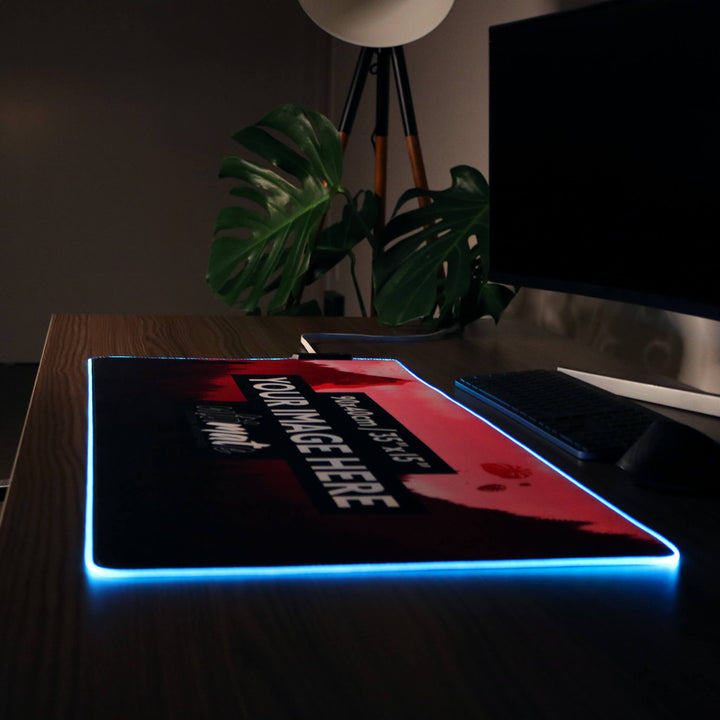 'Print your image' XXL Mega Custom RGB Gaming Mouse Pad | 90x40cm