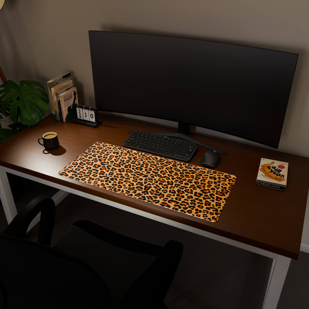 'Leopard Print' Premium Pattern Large Mouse Pad / Desk Mat