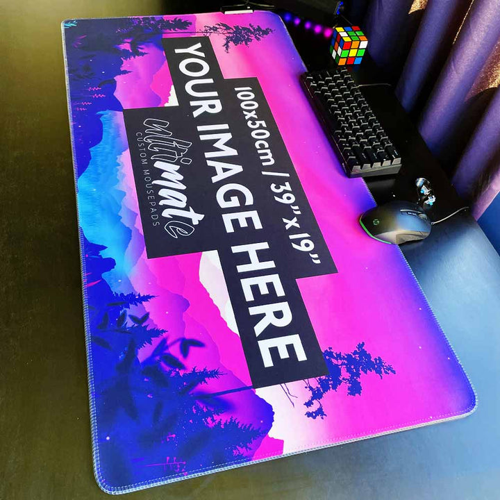 'Print your image' XXXL Ultimate Custom RGB Gaming Mouse Pad | 100x50cm