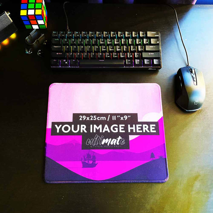 'Print your image' Square Large Custom Gaming Mouse Pad | 30x25cm