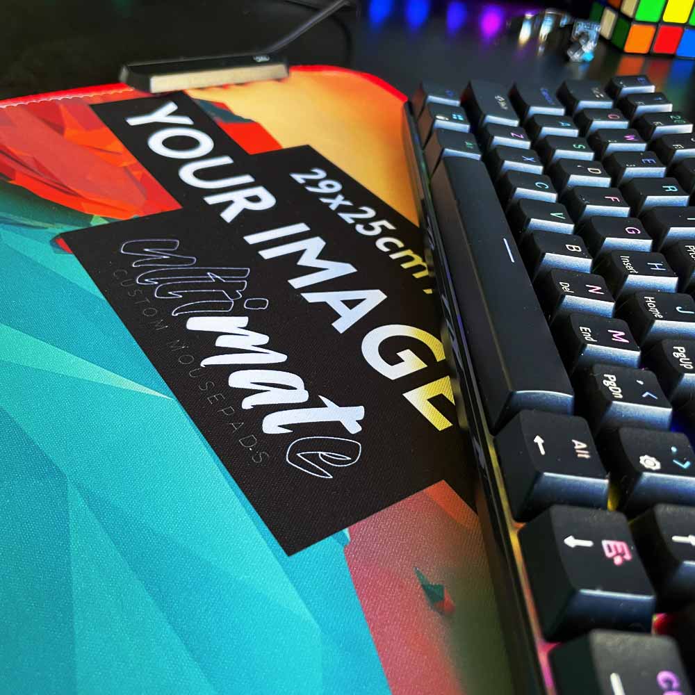 'Print your image' Square Large Custom RGB Gaming Mouse Pad | 30x25cm
