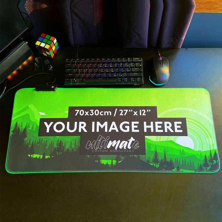 'Print your image' Large Custom RGB Gaming Mouse Pad | 70x30cm