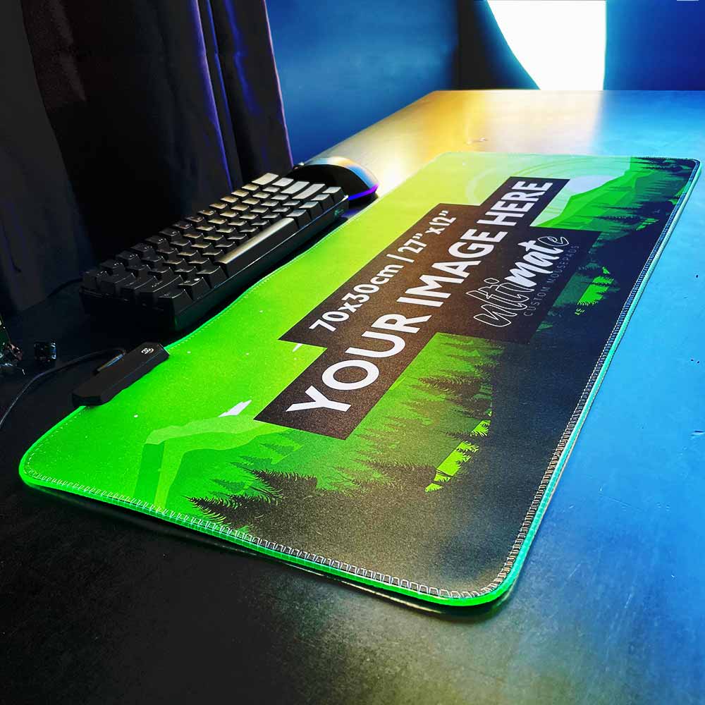 'Print your image' Large Custom RGB Gaming Mouse Pad | 70x30cm