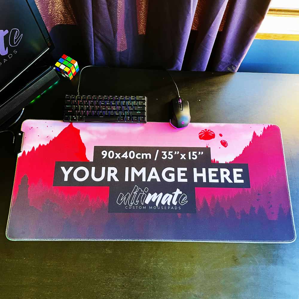 'Print your image' XXL Mega Custom RGB Gaming Mouse Pad | 90x40cm