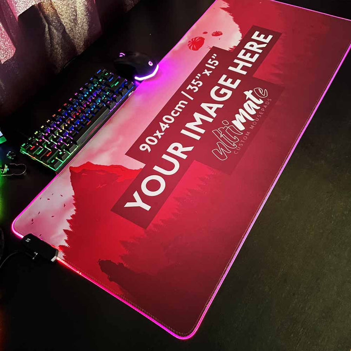 'Print your image' XXL Mega Custom RGB Gaming Mouse Pad | 90x40cm