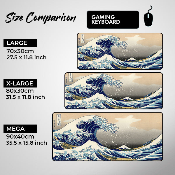 'Tsunami' Premium XL Gaming Mouse Pad - Ultimate Custom Gaming Mouse Pads / Desk mats 