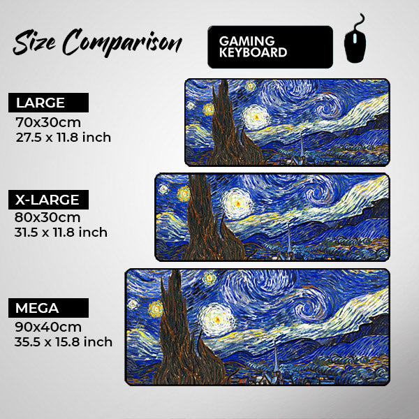 'Van Gogh' Premium XL Gaming Mouse Pad - Ultimate Custom Gaming Mouse Pads / Desk mats 